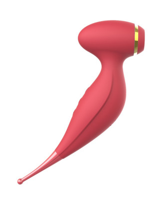 Oiseau du Paradis - Vibromasseur 2 en 1 avec vibration clitoridienne par membrane et embout stimulateur rouge 